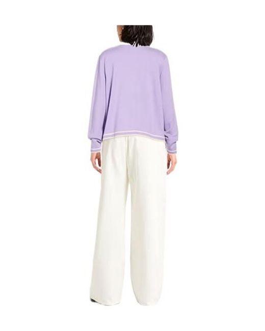 Tory Burch Purple Plain Colour Cardigans