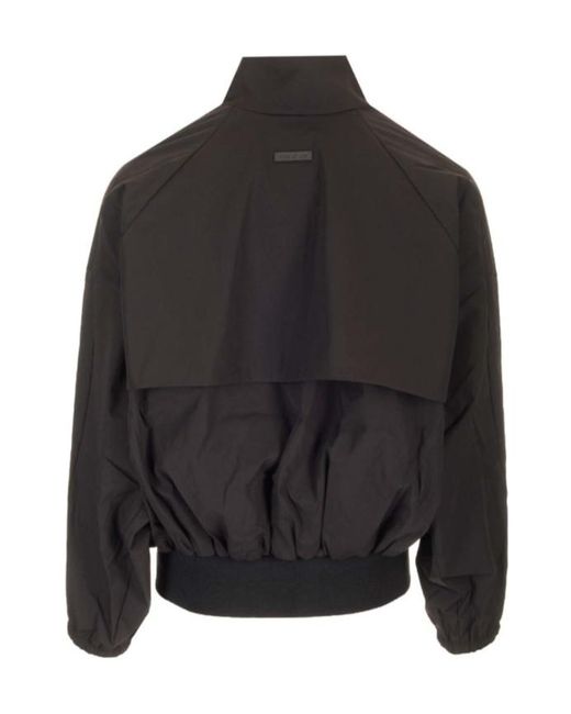 Fear Of God Black Logo Detailed Zipped Bomber Jacket for men