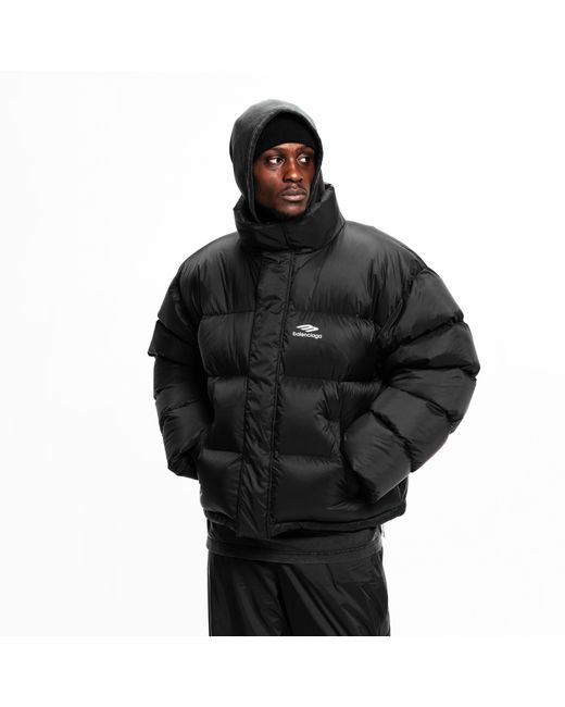 Balenciaga Black Bal Ski Short Puffer Jacket for men