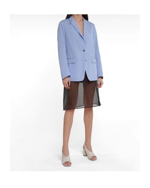 Dries Van Noten Blue Long-Sleeved Suit Jacket