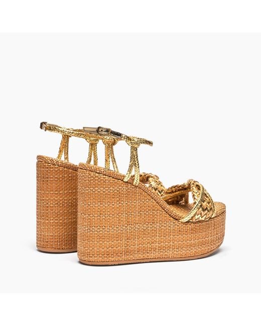 Casadei Natural Marbella Braided Wedge Sandals