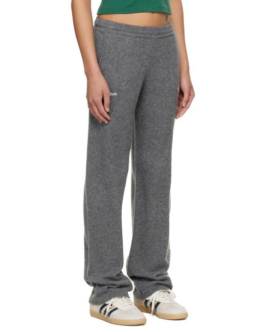 Sporty & Rich Gray Elastic Waistband Casual Pants