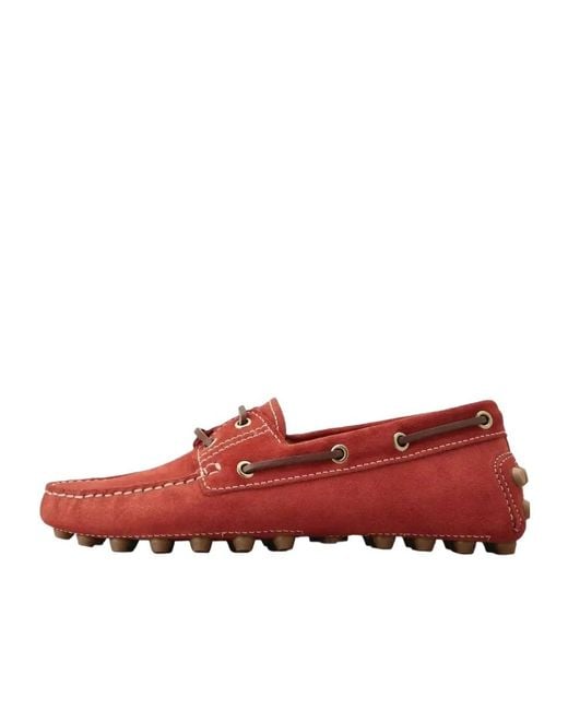 Tod's Red Boat Gommino Bubble Flat Shoes