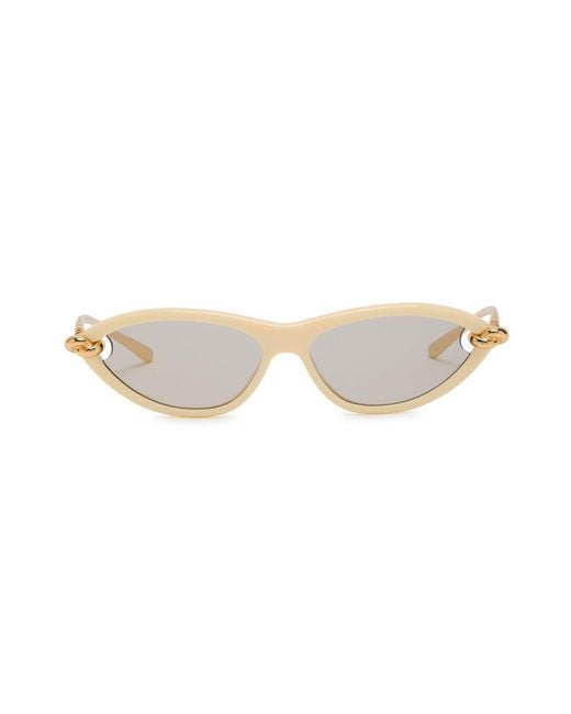 Bottega Veneta Natural Narrow Cat-Eye Sunglasses