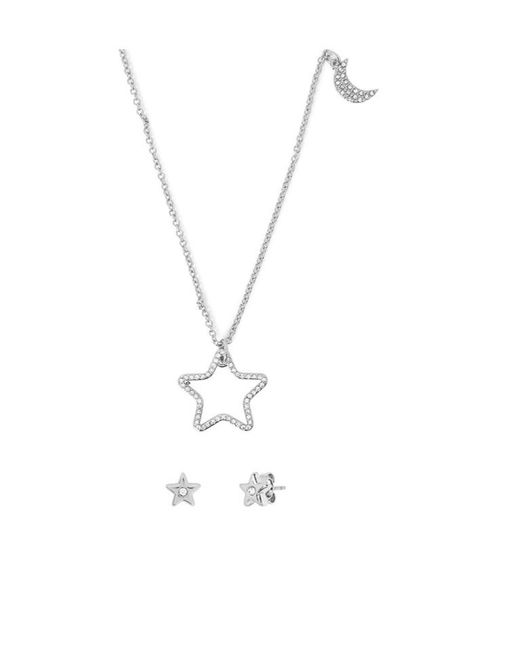COACH White Star Earrings And Necklace Set