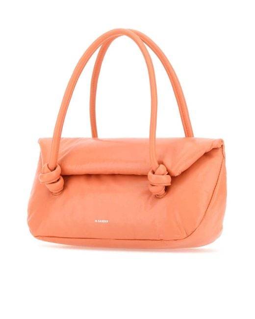 Jil Sander Orange Knot-Detailed Padded Tote Bag
