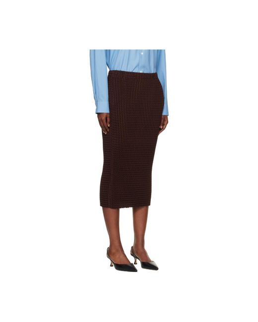 Issey Miyake Multicolor Textured Knit Midi Skirt