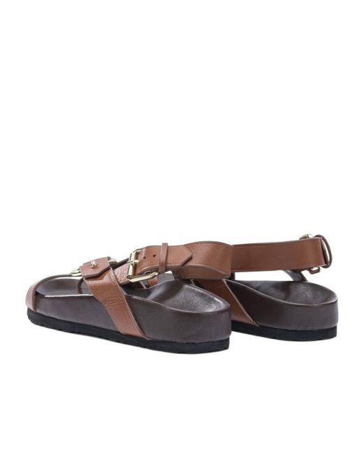 Soeur Brown Mexico Buckle Sandals