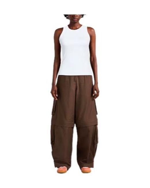 MAX&Co. White Solid Color Sleeveless Crew Neck Tank Top