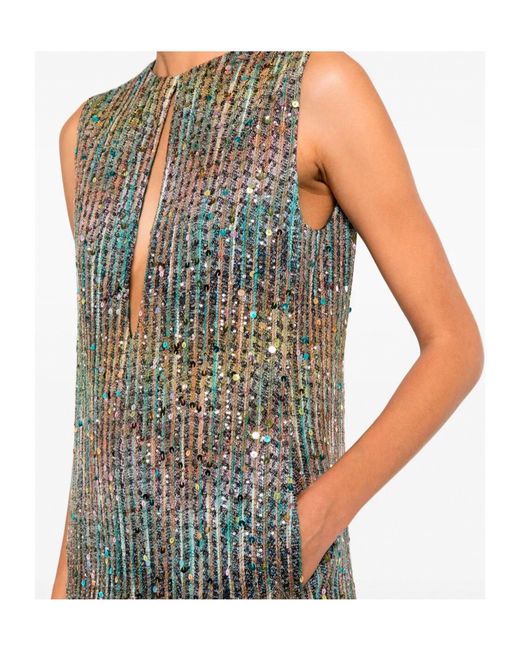 Missoni Gray Sequin-Embellished Metallic-Thread Mini Dress