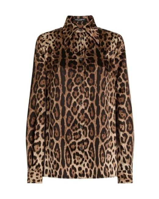 Dolce & Gabbana Brown Dolce & Gabbana Leopard Print Shirt