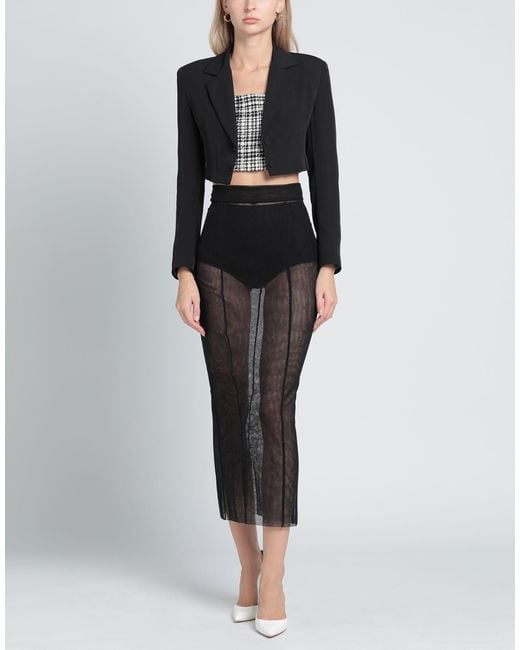 Dolce & Gabbana Gray Solid Color Mesh Tulle Midi Skirt
