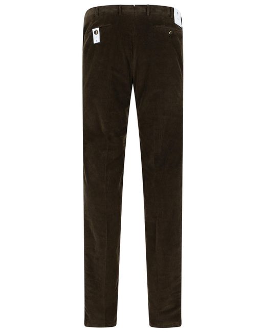 Pt Pantaloni Black Pt01 Slim Velvet Pants for men