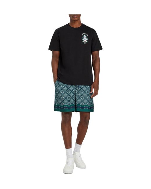 Casablanca Black Front And Back Printed T-Shirt for men