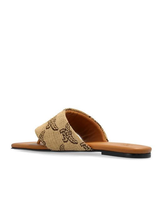 MCM Brown Printed Slippers