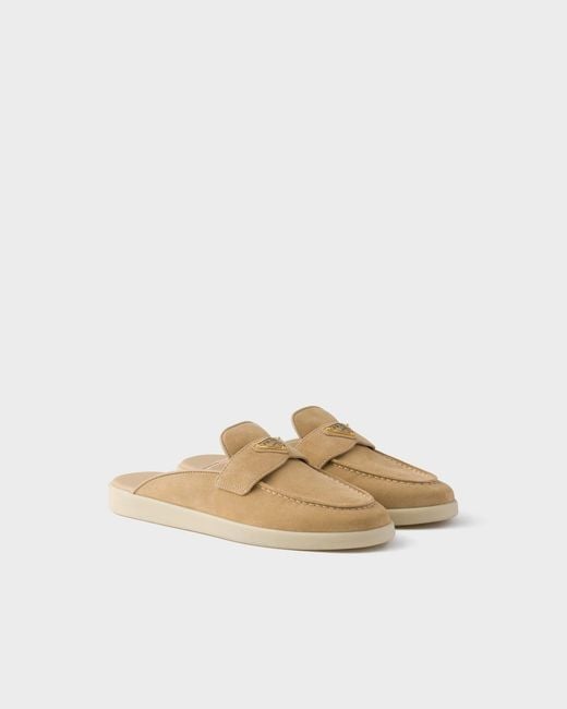 Prada Brown Suede Mules