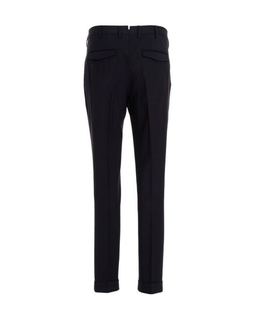 Pt Pantaloni Blue Pt Torino Master Creased Wool Pants for men