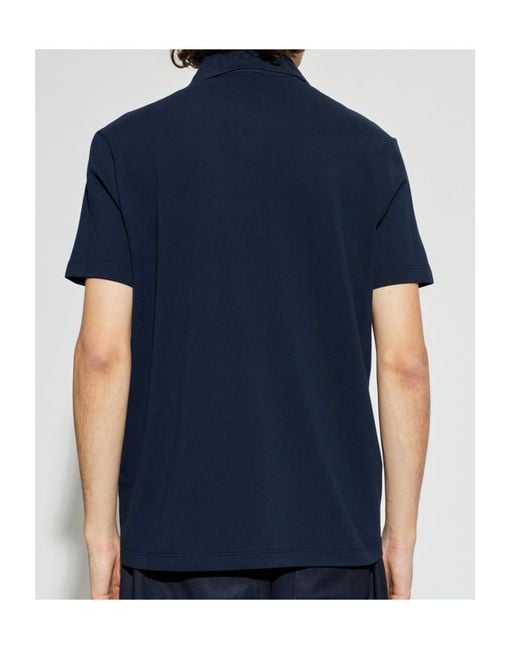 Versace Blue Medusa-Patch Short-Sleeved Polo Shirt for men