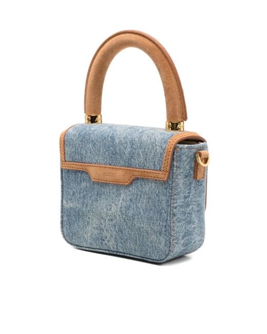 Amiri Blue Micro Ma-Plaque Denim Tote Bag