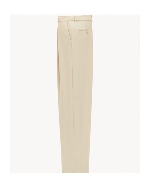 Saint Laurent Natural Formal Wool Pants for men