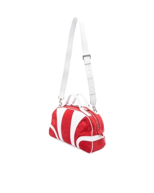 Dries Van Noten Red Striped Design Shoulder Bag for men