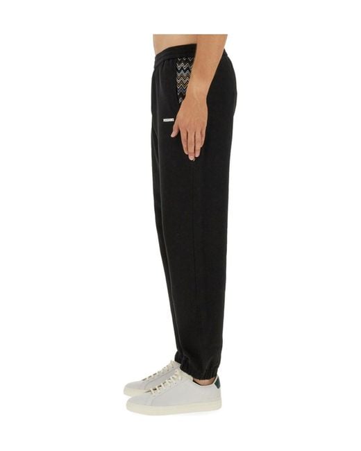 Missoni Black Logo Detailed Straight-Leg Track Pants for men