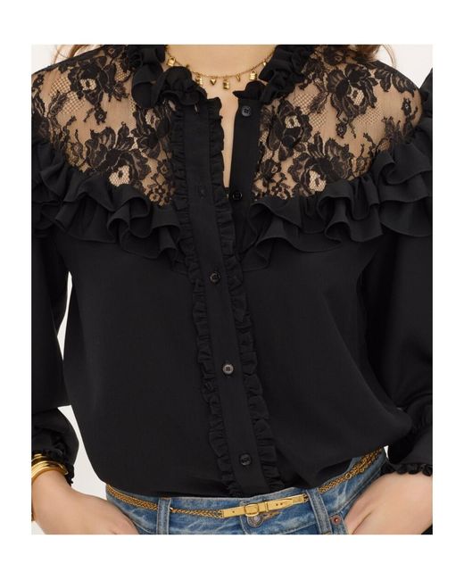 Chloé Black High-Neck Ruffled Blouse