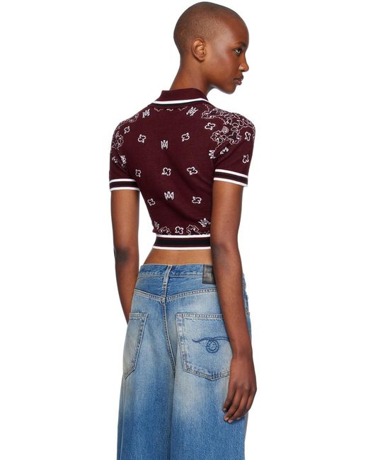 Amiri Red Patterned Polo, '