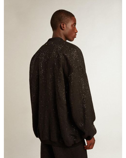 Golden Goose Deluxe Brand Black Sequin-Embellished Buttoned Cardigan for men