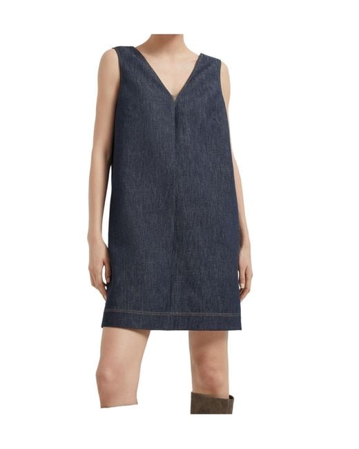 Brunello Cucinelli Blue Denim Mini Dress