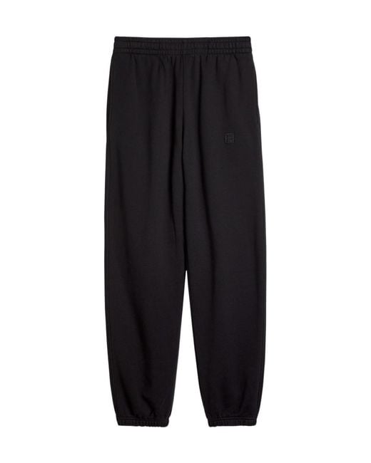 Anine Bing Black Karter Logo-Embroidered Cotton Sweatpants