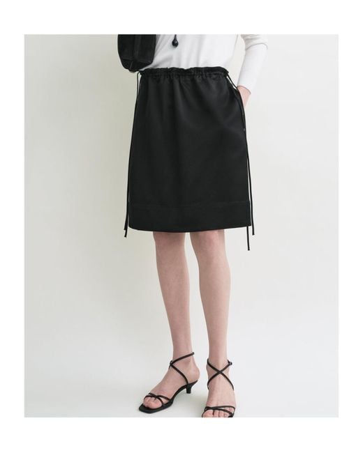 Totême Black Drawstring Mini Skirt