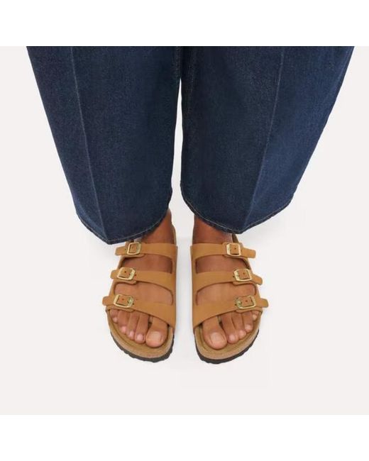 Birkenstock Brown Florida Fresh Triple-Strap Slides