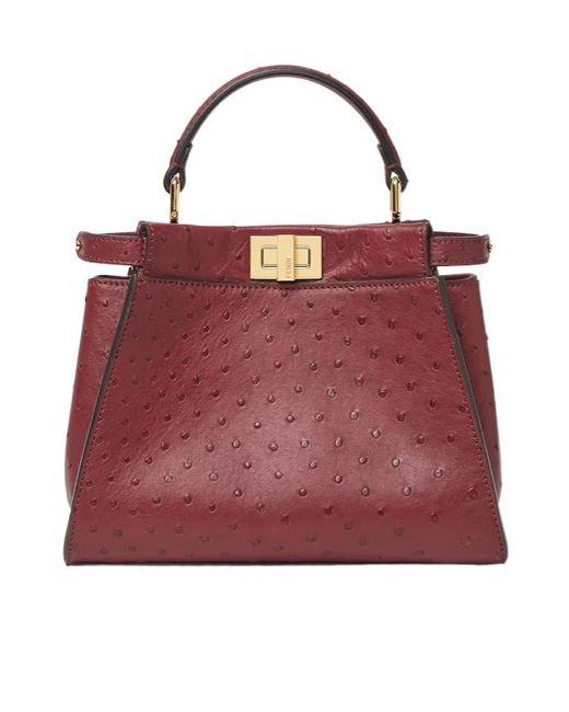 Fendi Red Peekaboo Mini Shoulder Bag