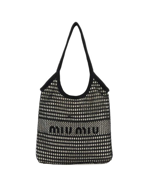 Miu Miu Black Logo Shoulder Bag