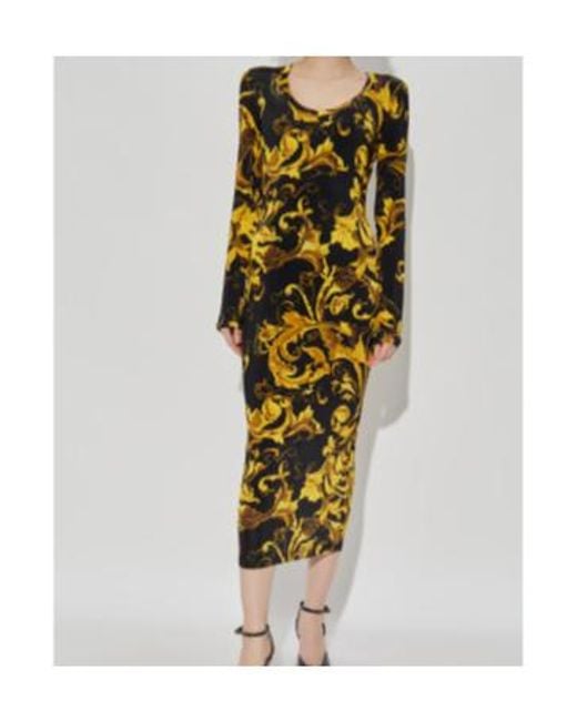 Versace Jeans Multicolor Couture Barocco Printed Long Sleeved Dress