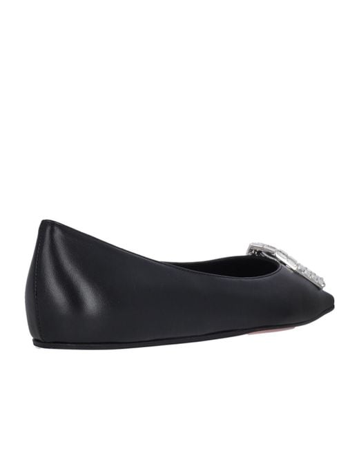 AMINA MUADDI Black Pointed Flat Shoes
