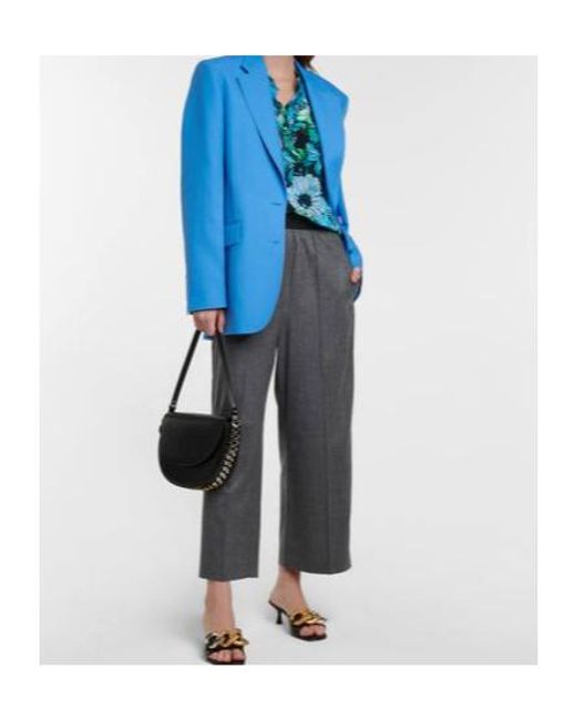 Stella McCartney Blue Floral Silk Crêpe De Chine Blouse