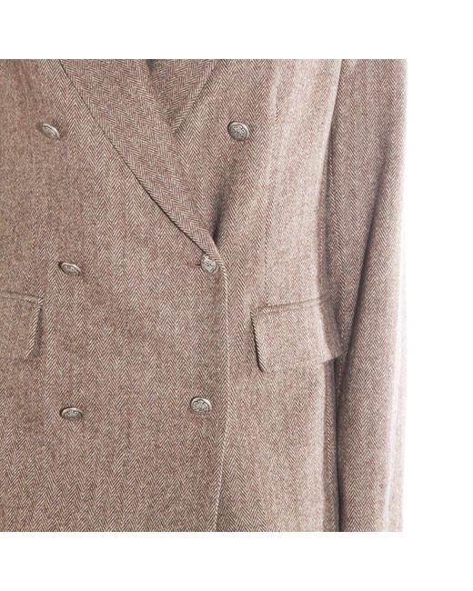 Antonelli Brown Double-Breasted Long-Sleeved Jacket