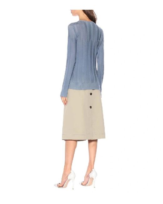 Bottega Veneta Blue Long-Sleeved Round-Neck Sweater