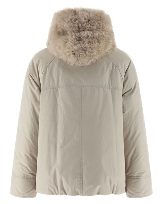Brunello Cucinelli Gray Cashmere Neck Down Jacket