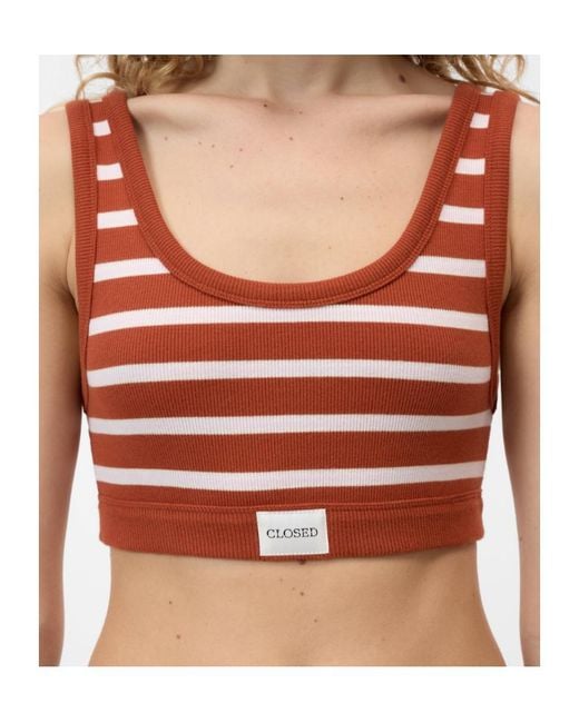 Closed Red Striped Bralette