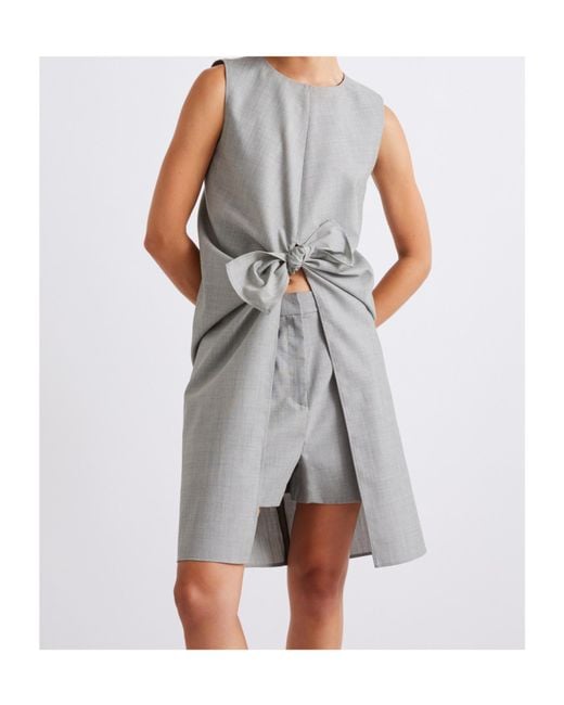Marella Gray Long Wool And Silk Top