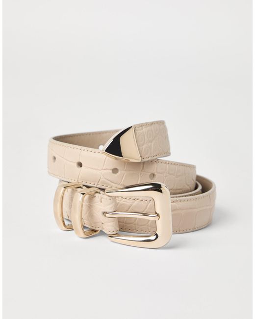 Brunello Cucinelli White Embossed Buckle Fastened Beit for men