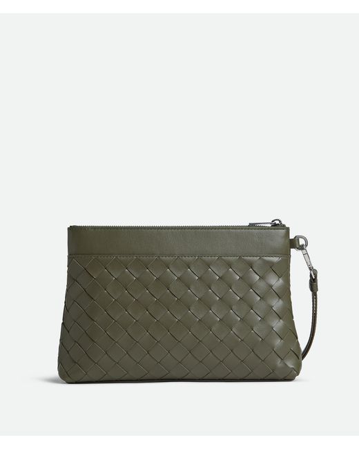 Bottega Veneta Green Intrecciato Prism Pouch for men