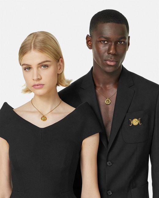 Versace Metallic Medusa '95 Pendant Polished Finish Necklace for men