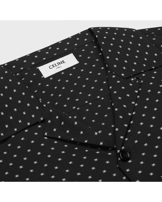 Céline Black Hawaiian Shirt for men
