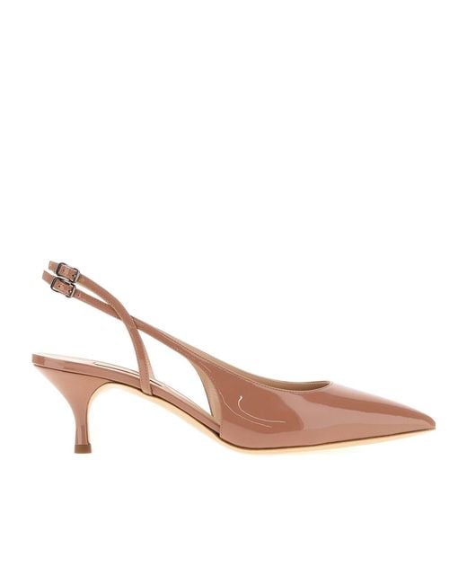 Casadei Pink Giulia Slingback Heeled Pumps