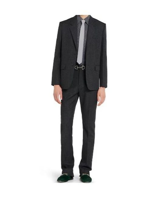 Gucci Black Mouliné Pants for men