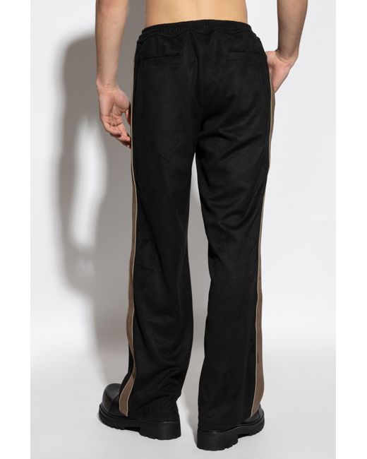 M I S B H V Black Striped Track Pants for men